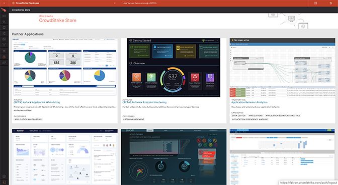 screenshot of CrowdStrike Store UI