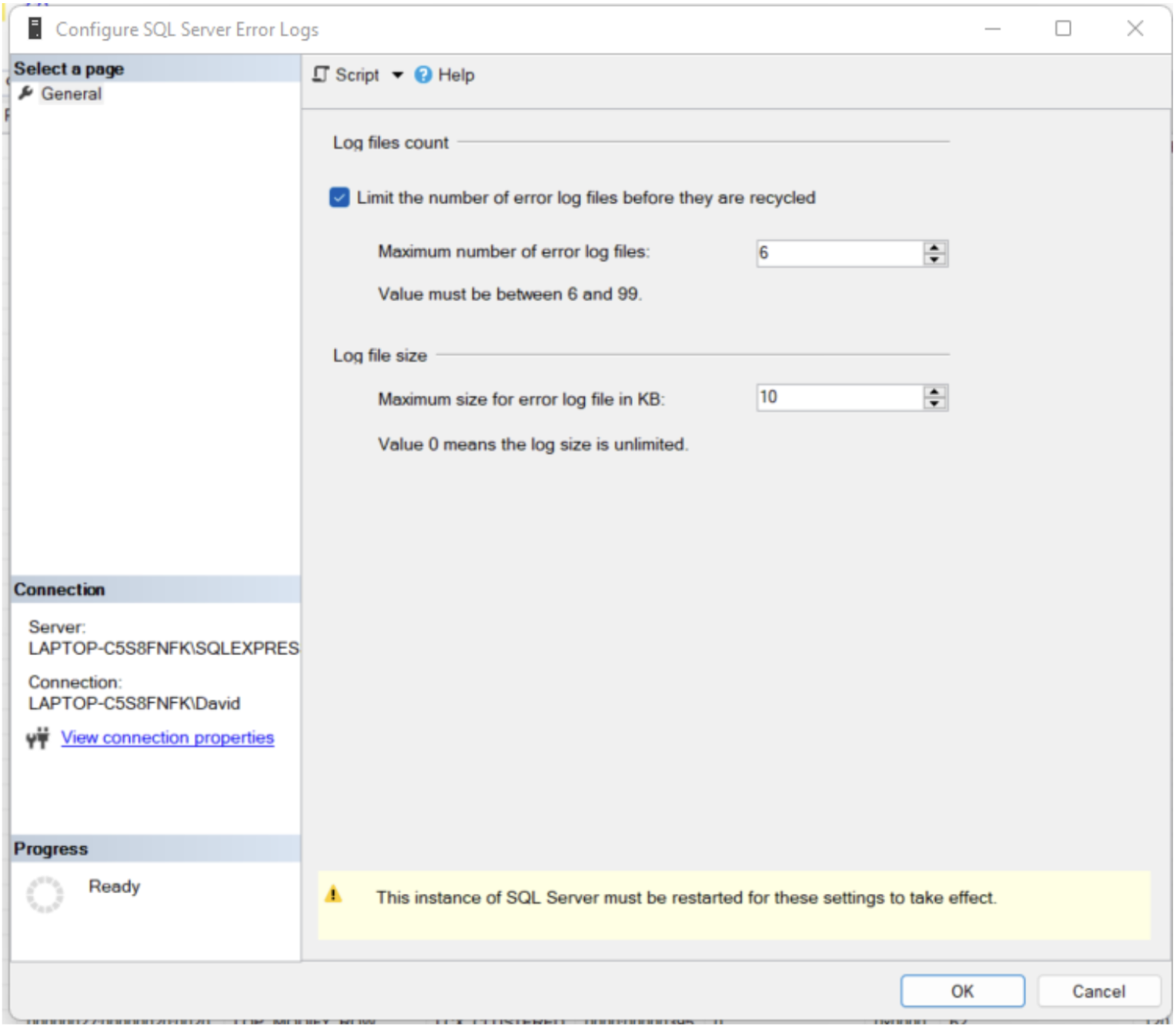 How to Configure SQL Server Error Log