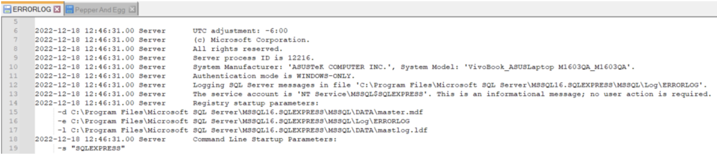 Reading SQL Server error log with a text editor