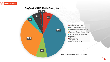 Figure 1. Breakdown of August 2024 Patch Tuesday attack types